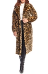 DONNA SALYERS FABULOUS-FURS DONNA SALYERS FABULOUS FURS ROAM FREE LEOPARD PRINT FAUX FUR COAT