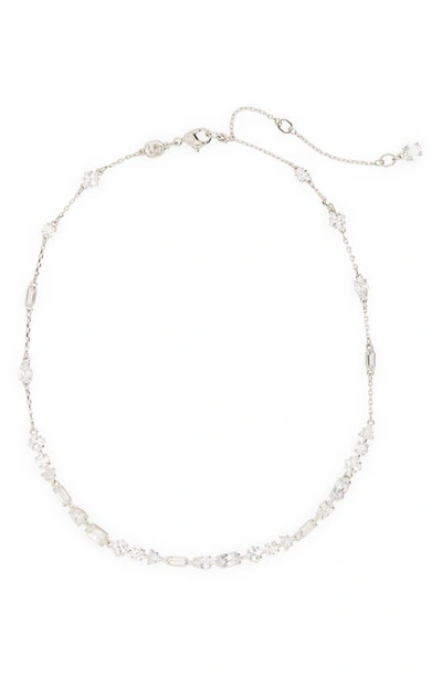 Swarovski Women's Mesmera Rhodium-plated & Crystal Scattered Necklace In Silver