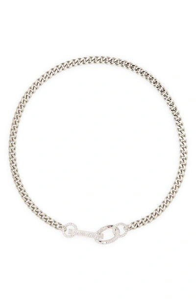Swarovski Women's Dextera Rhodium-plated & Crystal Mixed Link Necklace In White