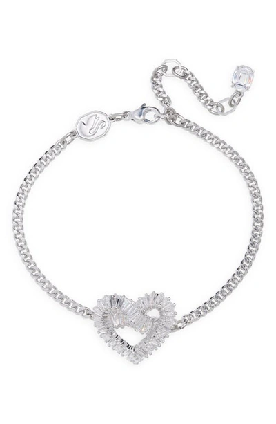 Swarovski Crystal Heart Matrix Bracelet In Silver