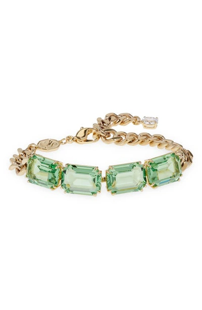 Swarovski Women's Millenia Goldtone & Crystal Octagon Bracelet In Green