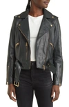 Allsaints Balfern Biker Jacket In Sycamore Green