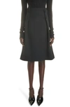 GIVENCHY BUTTONED WOOL TRICOTINE SKIRT