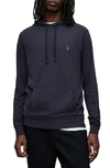 Allsaints Brace Pullover Brushed Cotton Hoodie In Cadet Blue