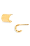 Monica Vinader Siren Muse Huggie Hoop Earrings In Yellow Gold