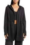 Beyond Yoga On The Go Hooded Jacket In Black