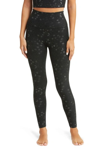 Beyond Yoga Softshine Starry Night Foil Leggings In Black