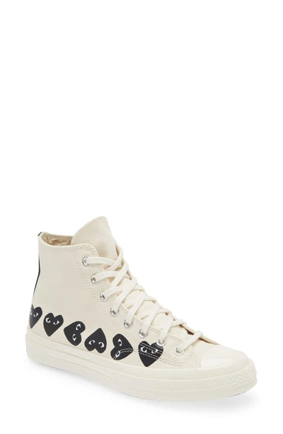 Comme Des Garçons X Converse Canvas High-top Sneakers In Beige