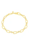 Ef Collection Bezel Diamond Station Bracelet In 14k Yellow Gold