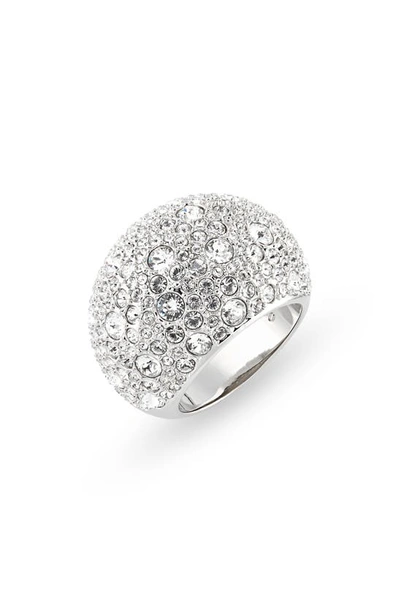 Swarovski Luna Cocktail Crystal-embellished Ring In Silver