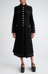 NOIR KEI NINOMIYA STAND COLLAR FELTED LONG COAT