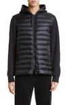 HERNO QUILTED DOWN & FLEECE HOODED JACKET