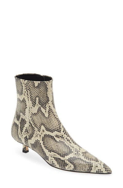 Aeyde Sofie Embossed Snake Print Bootie In Creamy