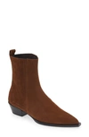 Aeyde Belinda Pointed Toe Chelsea Boot In Brown