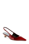 Aeyde Metallic Slingback Pump In Red Metallic