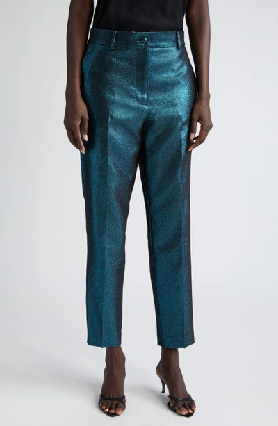 ST JOHN METALLIC STRETCH CROP PANTS