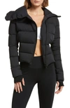 BLANC NOIR ASYMMETRIC ZIP CROP PUFFER JACKET