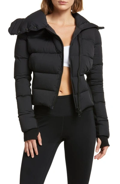 Blanc Noir Asymmetrical Puffer Jacket In Black