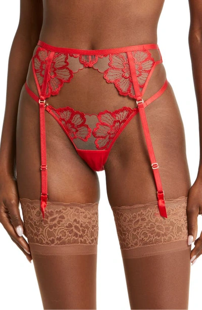 Bluebella Catalina Embroidered Suspender In Red