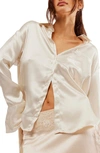 FREE PEOPLE SHOOTING FOR THE MOON SATIN SHIRT