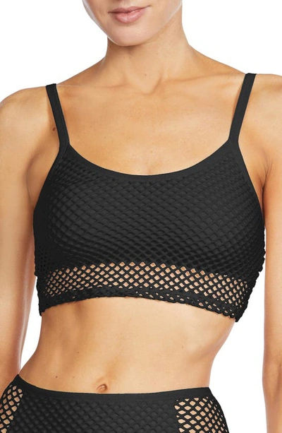 Robin Piccone Pua Crop Bikini Top In Black