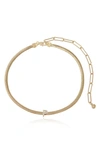 Ettika Pavé Cubic Zirconia Initial Charm Necklace In Gold - P
