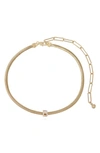Ettika Cubic Zirconia Initial Charm Necklace In Gold - B