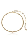 Ettika Initial Herringbone Chain Necklace In 18k Gold Plated, 12 In Gold - F
