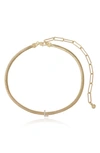 Ettika Initial Herringbone Chain Necklace In 18k Gold Plated, 12 In Gold - L
