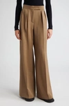 MAX MARA MAX MARA LIBBRA PLEATED WIDE LEG VIRGIN WOOL & MOHAIR PANTS