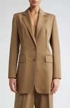 Max Mara Caprile Wool And Mohair Blazer In Mud