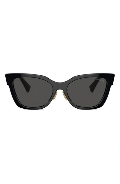 Miu Miu Logo Acetate Square Sunglasses In Black