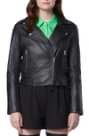 ANDREW MARC SMOOTH LEATHER MOTO JACKET