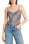 Frame Stripe V-neck Silk Camisole In Dark Navy Multi