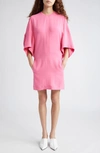 Stella Mccartney Oversize Sleeves Round Neckline Dress In Bright Pink