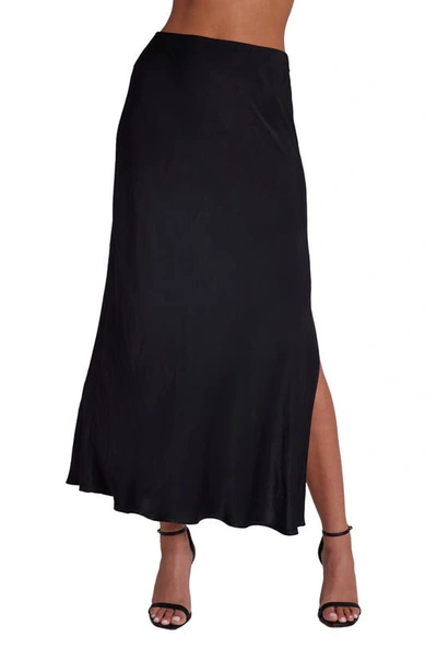 Bella Dahl Side Slit Bias Maxi Skirt In Black