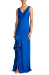 ML MONIQUE LHUILLIER ASHLYNN RUFFLE SATIN GOWN