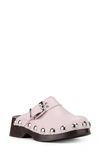 Ganni Pink Leather Retro Loafers In Pale Lilac