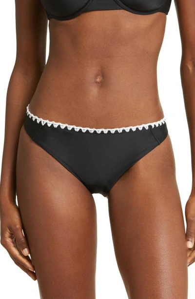 Ramy Brook Iliana Bikini Bottom In Black With White