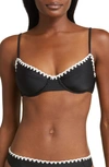 Ramy Brook Emmeline Bikini Top In Black With White