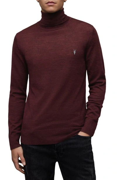 Allsaints Mode Merino Roll Neck Jumper In Red