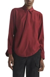 Rag & Bone Phillipa Draped Long-sleeve Blouse In Wine