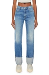 MOTHER THE DUSTER SKIMP CUFFED STRAIGHT LEG JEANS