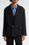 LEMAIRE DOUBLE BREASTED WOOL & SILK WORKWEAR SPORT COAT