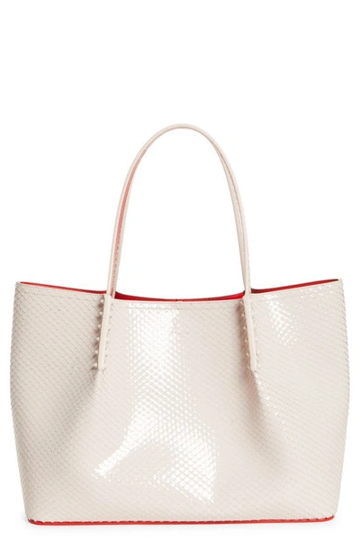 Christian Louboutin Cabarock Birdy Small Patent Tote Bag In W514 Leche