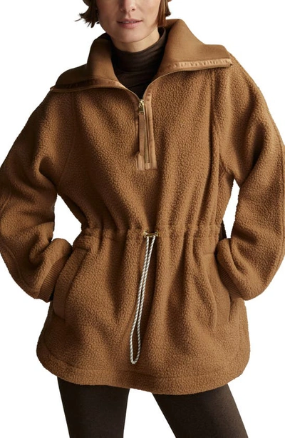 Varley Parnel Half Zip Fleece Sweatshirt In Brown