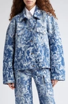 Stella Mccartney Animal Forest-print Denim Jacket In 4709 - Animal Crowd Wash
