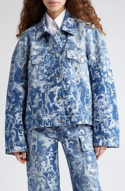 Stella Mccartney Animal Forest-print Denim Jacket In Blue