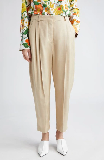 Stella Mccartney Women's Iconic Pleated Cropped Pants In Beige
