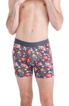 Saxx Men's No Tell Motel Slim Fit Droptemp Cooling Boxer Briefs In No Tell Motel- Graphite